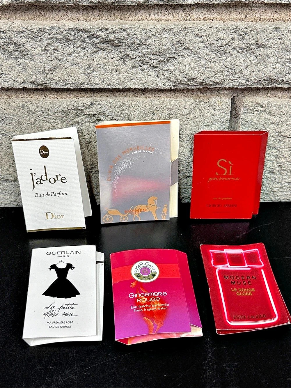 Lot of 6 Designer Perfume Fragrance Samples Dior Hermès Armani Guerlain Estée La